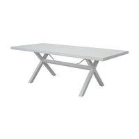 Outie 9pc Set Aluminium Outdoor Dining 220cm Table Chair White