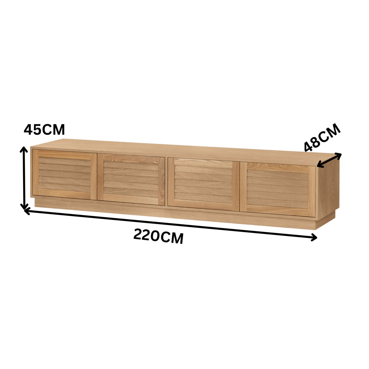Owen 220cm 4 Doors ETU Entertainment TV Unit Natural