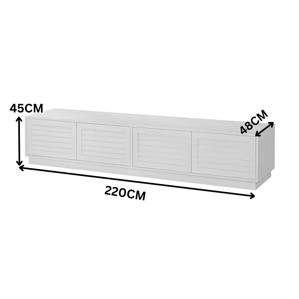 Owen 220cm 4 Doors ETU Entertainment TV Unit White