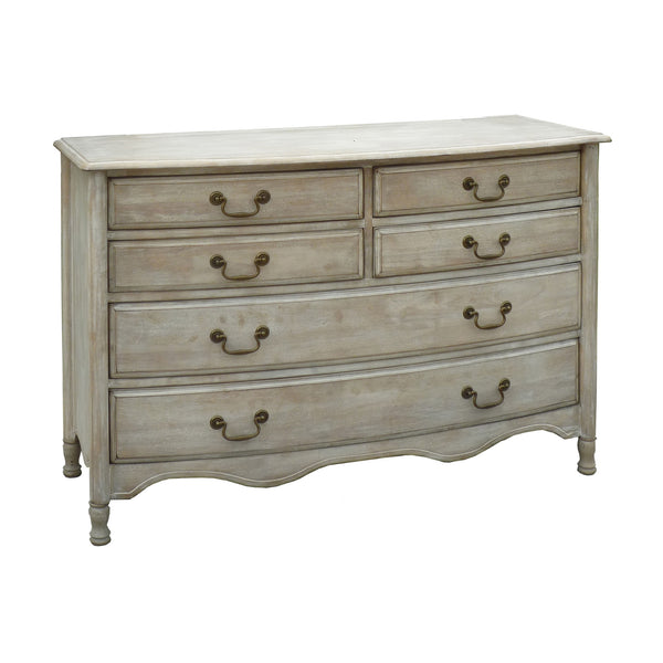 Paris Dresser 6 Drawer Cabinet Storage Washed Grey