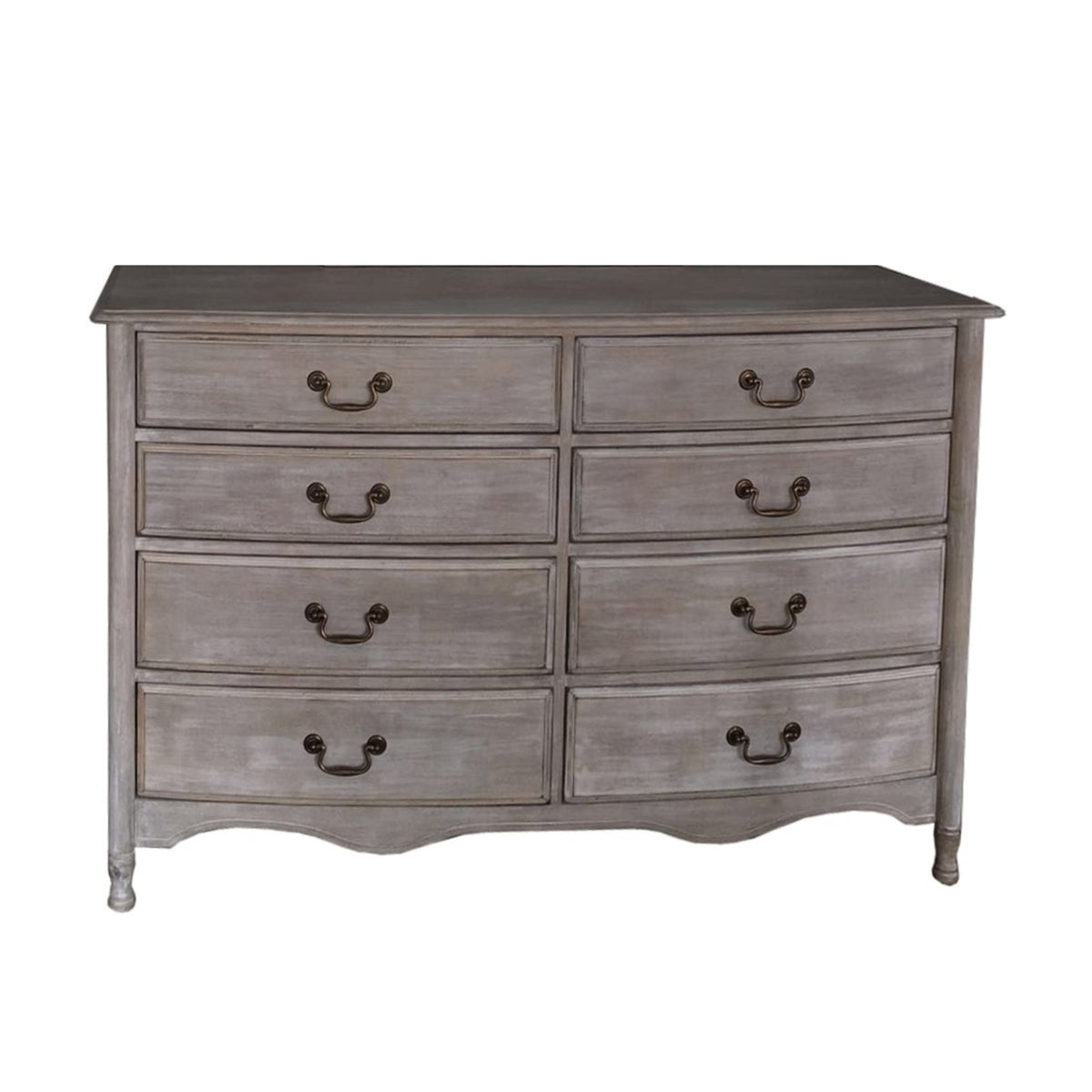 Paris Dresser 8 Drawer Cabinet Storage Washed Grey