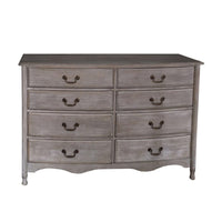Paris Dresser 8 Drawer Cabinet Storage Washed Grey