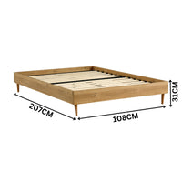Patricia King Single Bed Frame Natural Oak