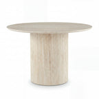 Paula 120cm Round Dining Table Travertine Beige