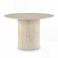 Paula 120cm Round Dining Table Travertine Beige