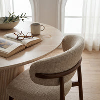 Paula 120cm Round Dining Table Travertine Beige