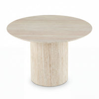 Paula 120cm Round Dining Table Travertine Beige