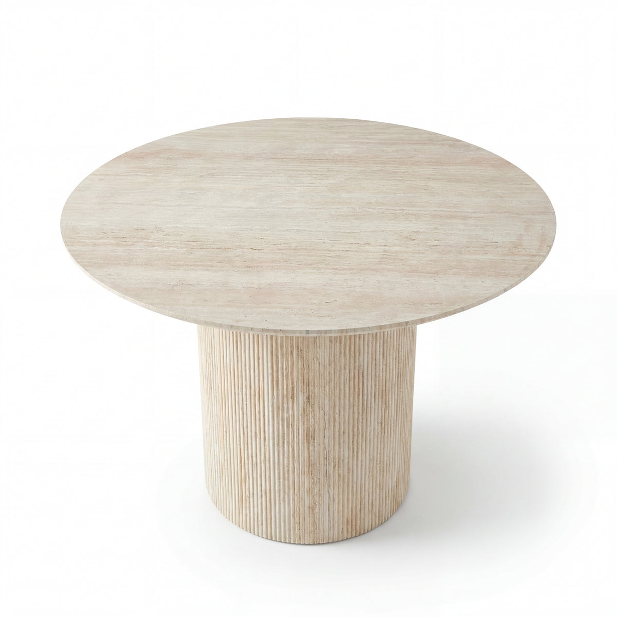 Paula 120cm Round Dining Table Travertine Beige