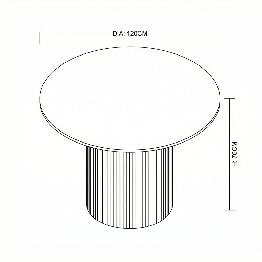 Paula 120cm Round Dining Table Travertine Beige