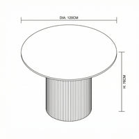 Paula 120cm Round Dining Table Travertine Beige