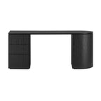 Payton Benjamin Ripple Grand 3 Drawer LHF Computer Work Desk Table Black