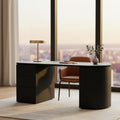 Payton Benjamin Ripple Grand Office Desk LHF Drawer Black