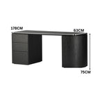 Payton Benjamin Ripple Grand 3 Drawer LHF Computer Work Desk Table Black