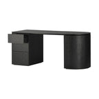 Payton Benjamin Ripple Grand 3 Drawer LHF Computer Work Desk Table Black