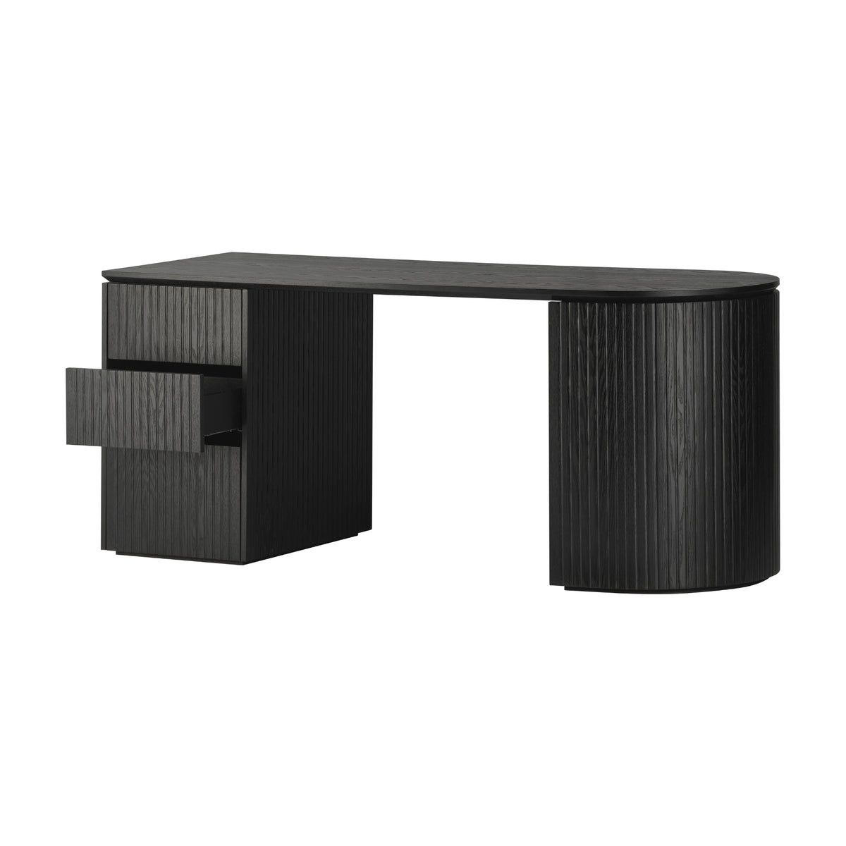 Payton Benjamin Ripple Grand 3 Drawer LHF Computer Work Desk Table Black