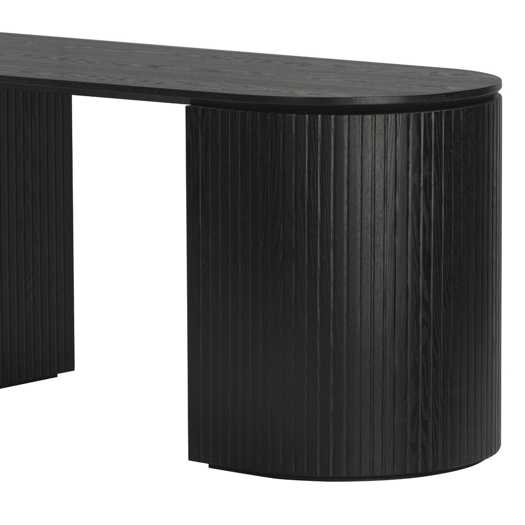Payton Benjamin Ripple Grand 3 Drawer LHF Computer Work Desk Table Black