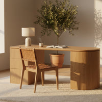 Payton Benjamin Ripple Grand Office Desk LHF Drawer Natural