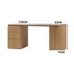 Payton Benjamin Ripple Grand 3 Drawer LHF Computer Work Desk Table Natural
