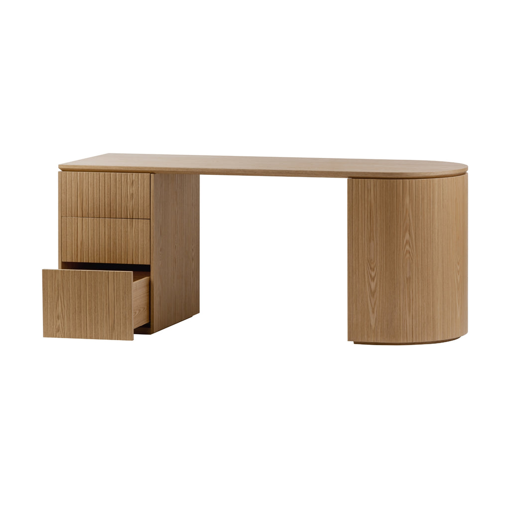 Payton Benjamin Ripple Grand 3 Drawer LHF Computer Work Desk Table Natural