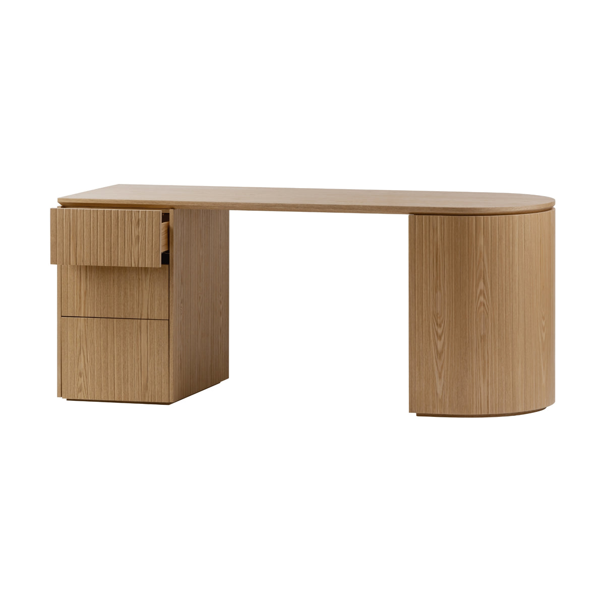 Payton Benjamin Ripple Grand 3 Drawer LHF Computer Work Desk Table Natural