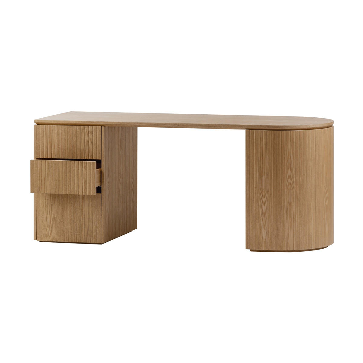 Payton Benjamin Ripple Grand 3 Drawer LHF Computer Work Desk Table Natural