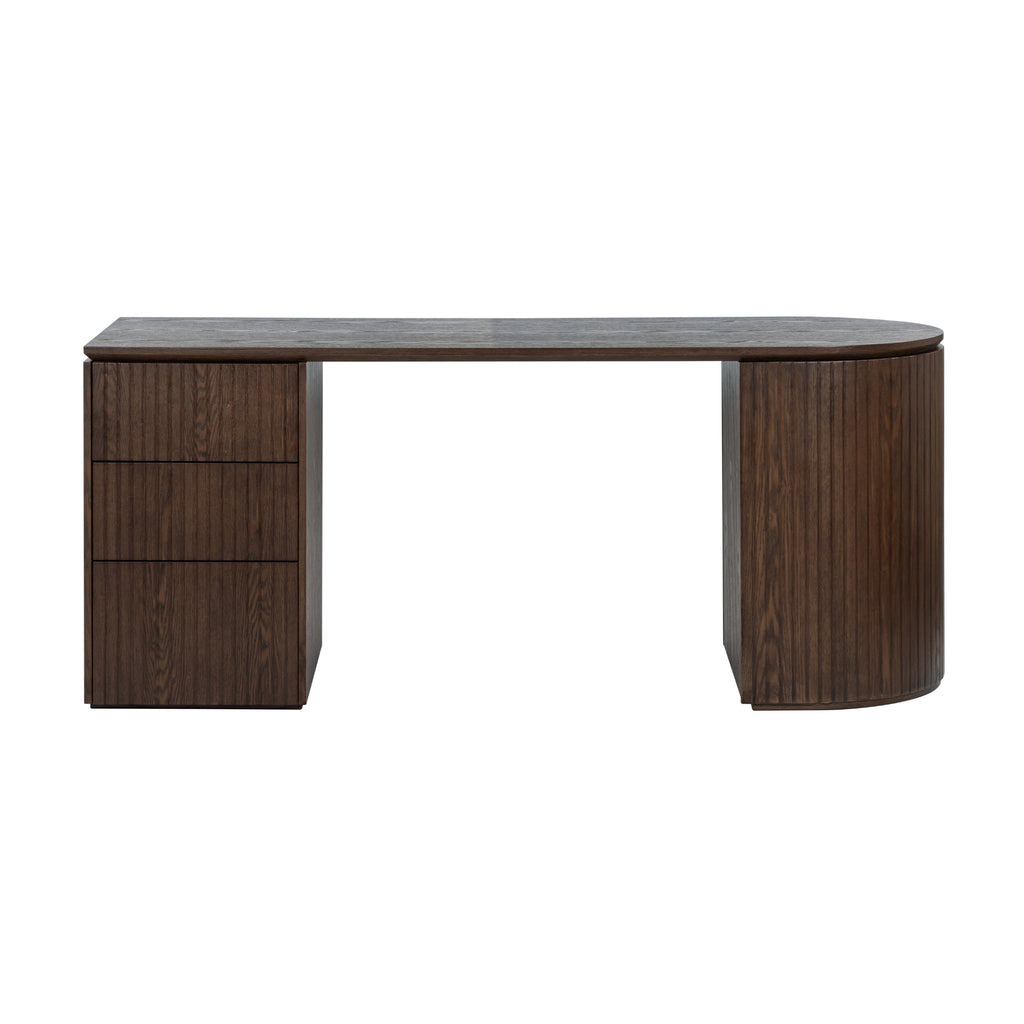 Payton Benjamin Ripple Grand 3 Drawer LHF Computer Work Desk Table Walnut