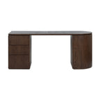 Payton Benjamin Ripple Grand 3 Drawer LHF Computer Work Desk Table Walnut