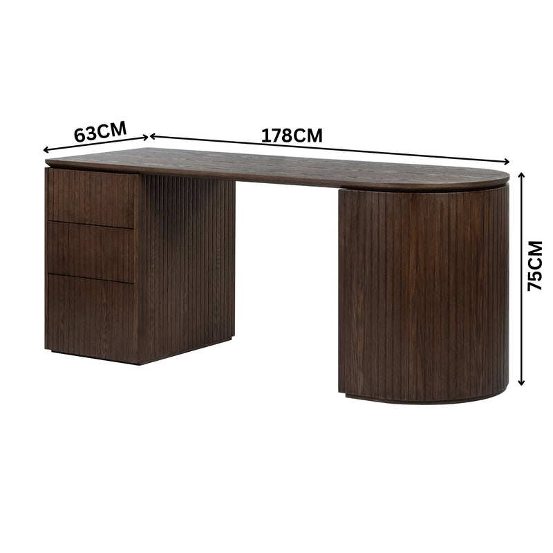Payton Benjamin Ripple Grand Office Desk LHF Drawer Walnut – Divano ...