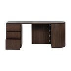 Payton Benjamin Ripple Grand 3 Drawer LHF Computer Work Desk Table Walnut