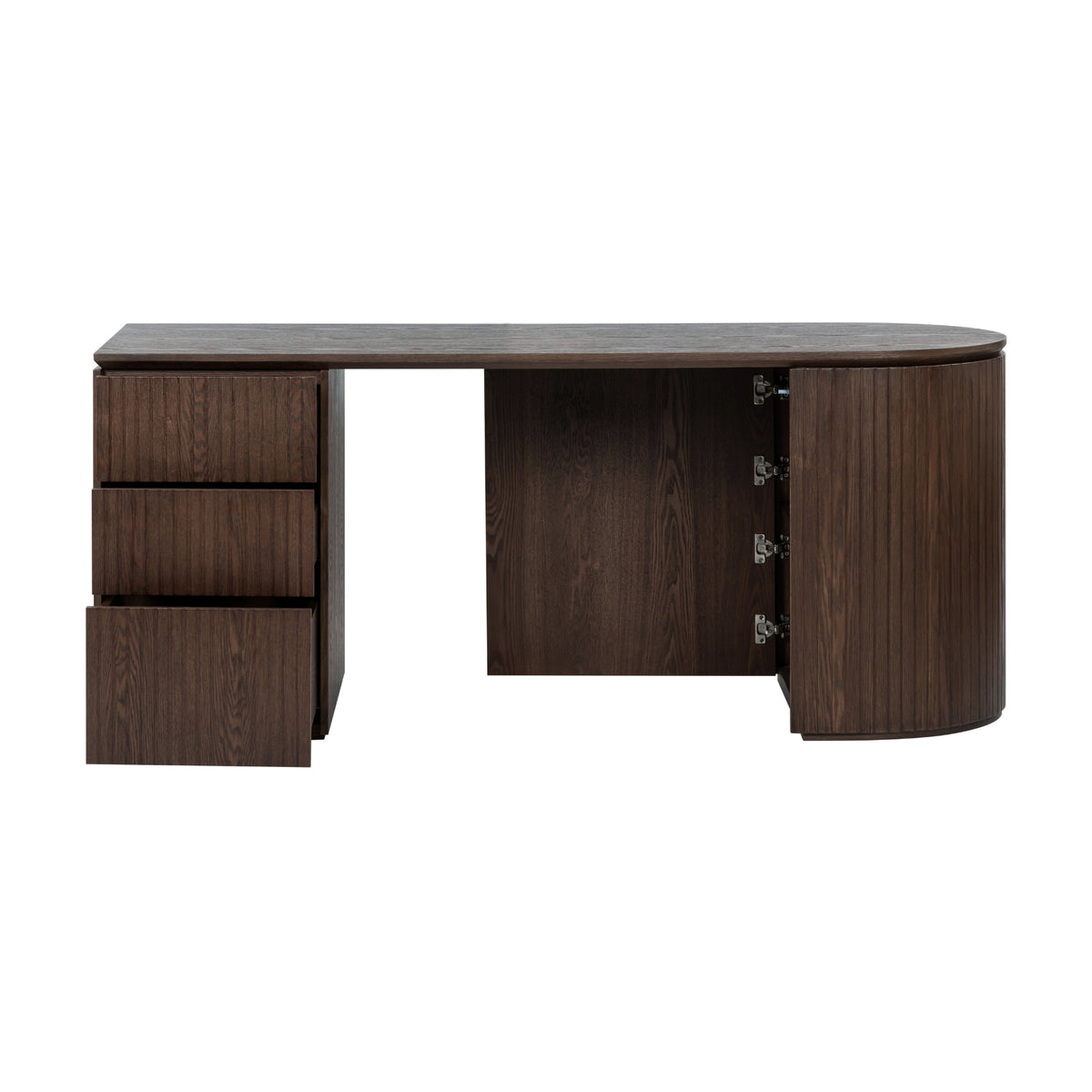 Payton Benjamin Ripple Grand 3 Drawer LHF Computer Work Desk Table Walnut