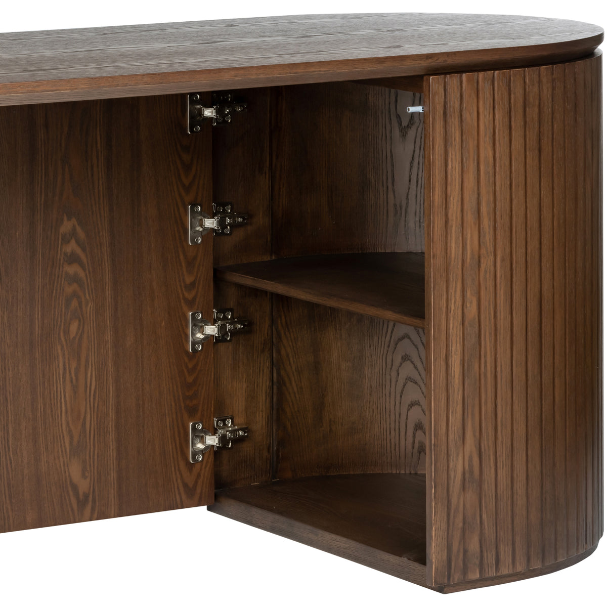 Payton Benjamin Ripple Grand 3 Drawer LHF Computer Work Desk Table Walnut