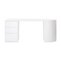 Payton Benjamin Ripple Grand 3 Drawer LHF Computer Work Desk Table White