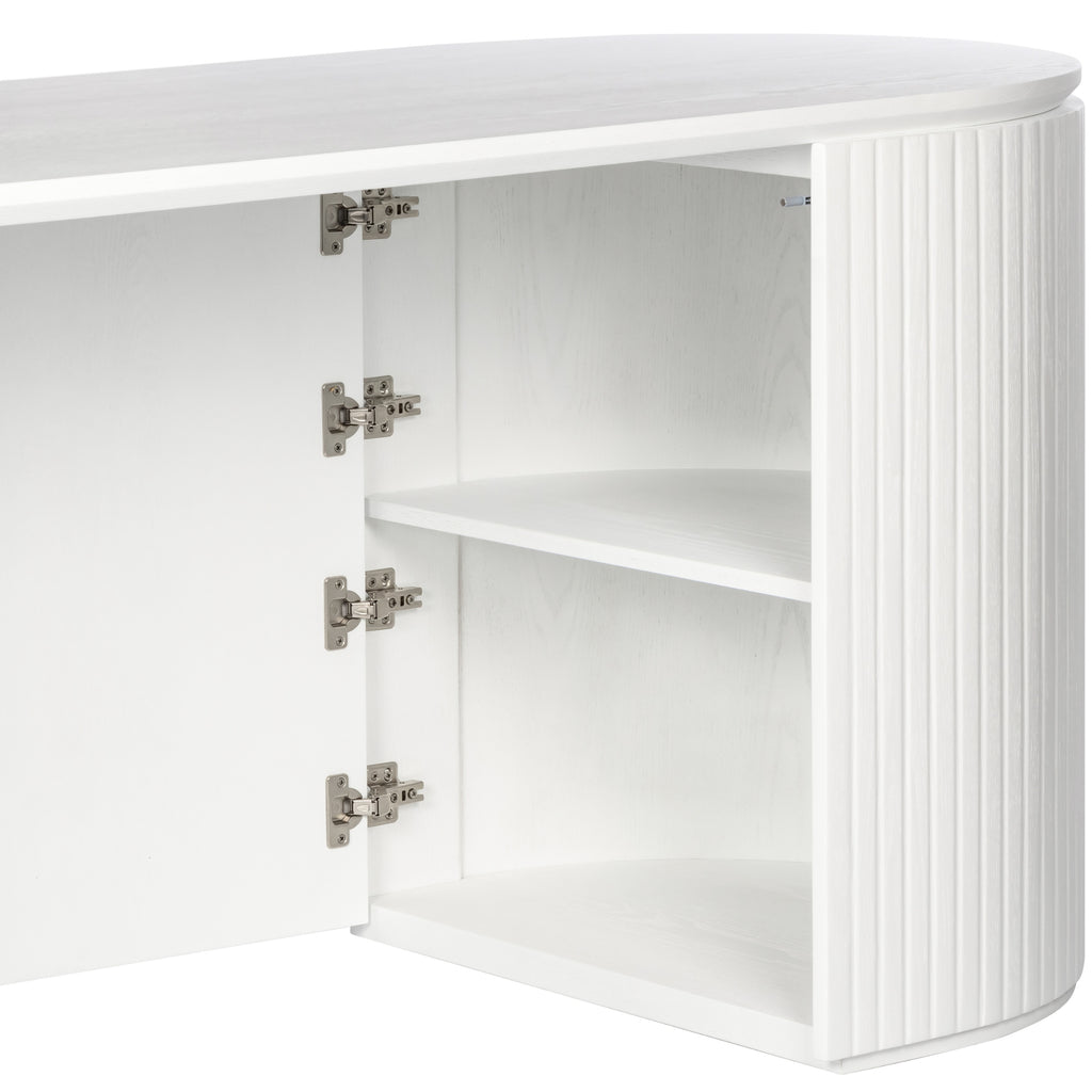 Payton Benjamin Ripple Grand 3 Drawer LHF Computer Work Desk Table White