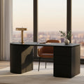 Payton Benjamin Ripple Grand Office Desk RHF Drawer Black