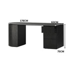 Payton Benjamin Ripple Grand 3 Drawer RHF Computer Work Desk Table Black