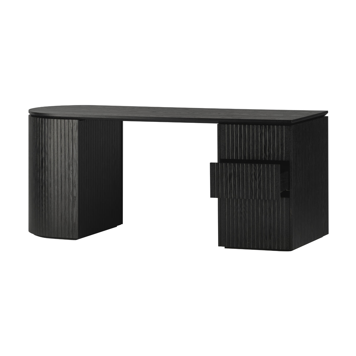 Payton Benjamin Ripple Grand 3 Drawer RHF Computer Work Desk Table Black