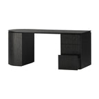 Payton Benjamin Ripple Grand 3 Drawer RHF Computer Work Desk Table Black