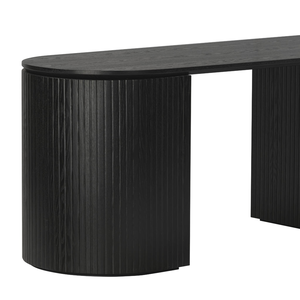 Payton Benjamin Ripple Grand 3 Drawer RHF Computer Work Desk Table Black