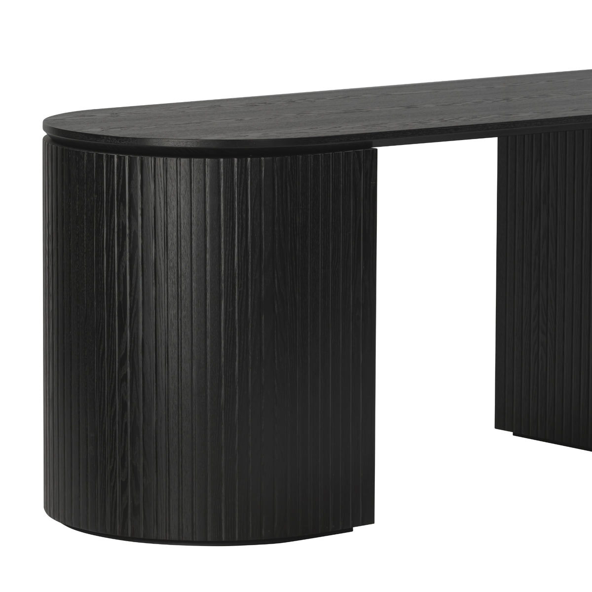 Payton Benjamin Ripple Grand 3 Drawer RHF Computer Work Desk Table Black