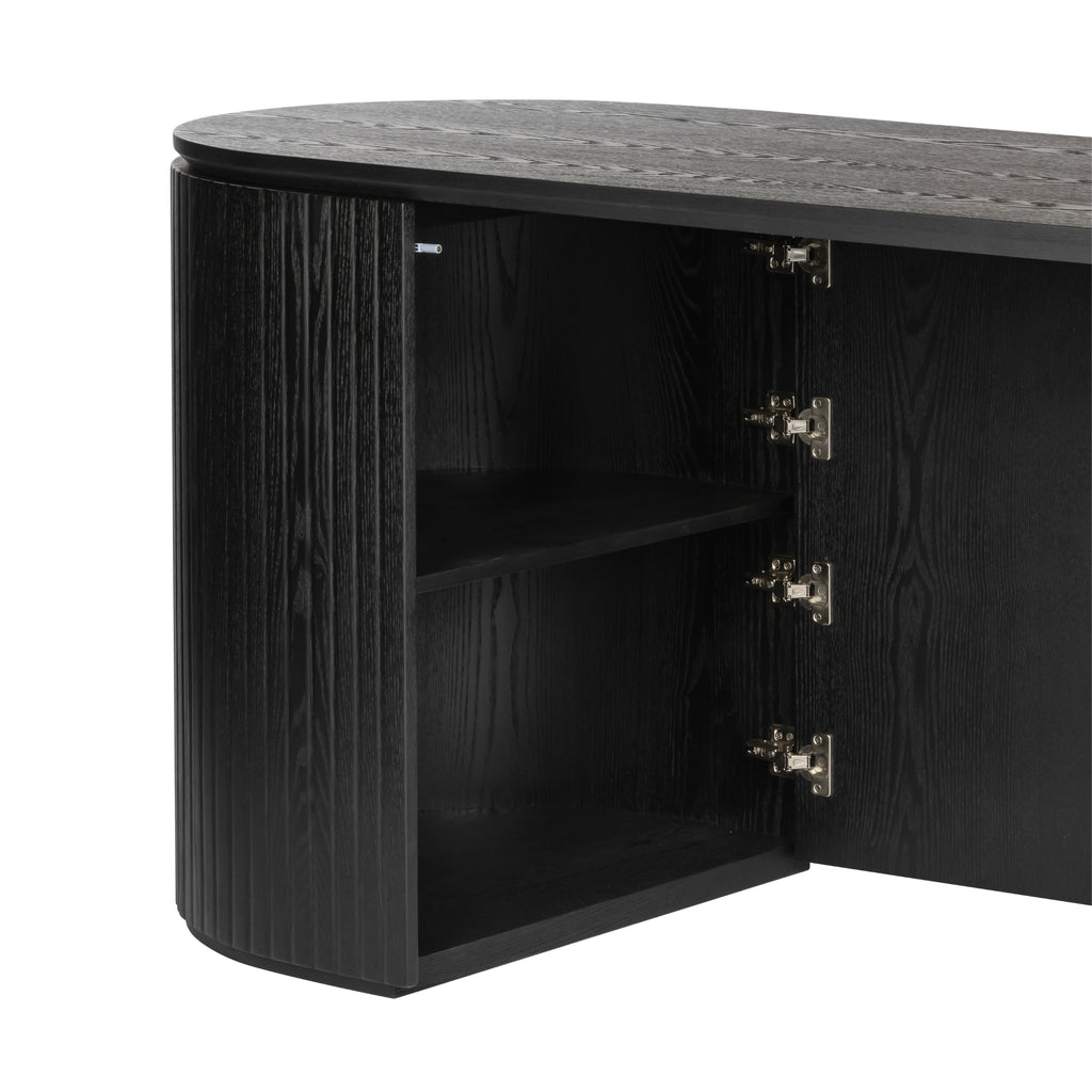Payton Benjamin Ripple Grand Office Desk RHF Drawer Black