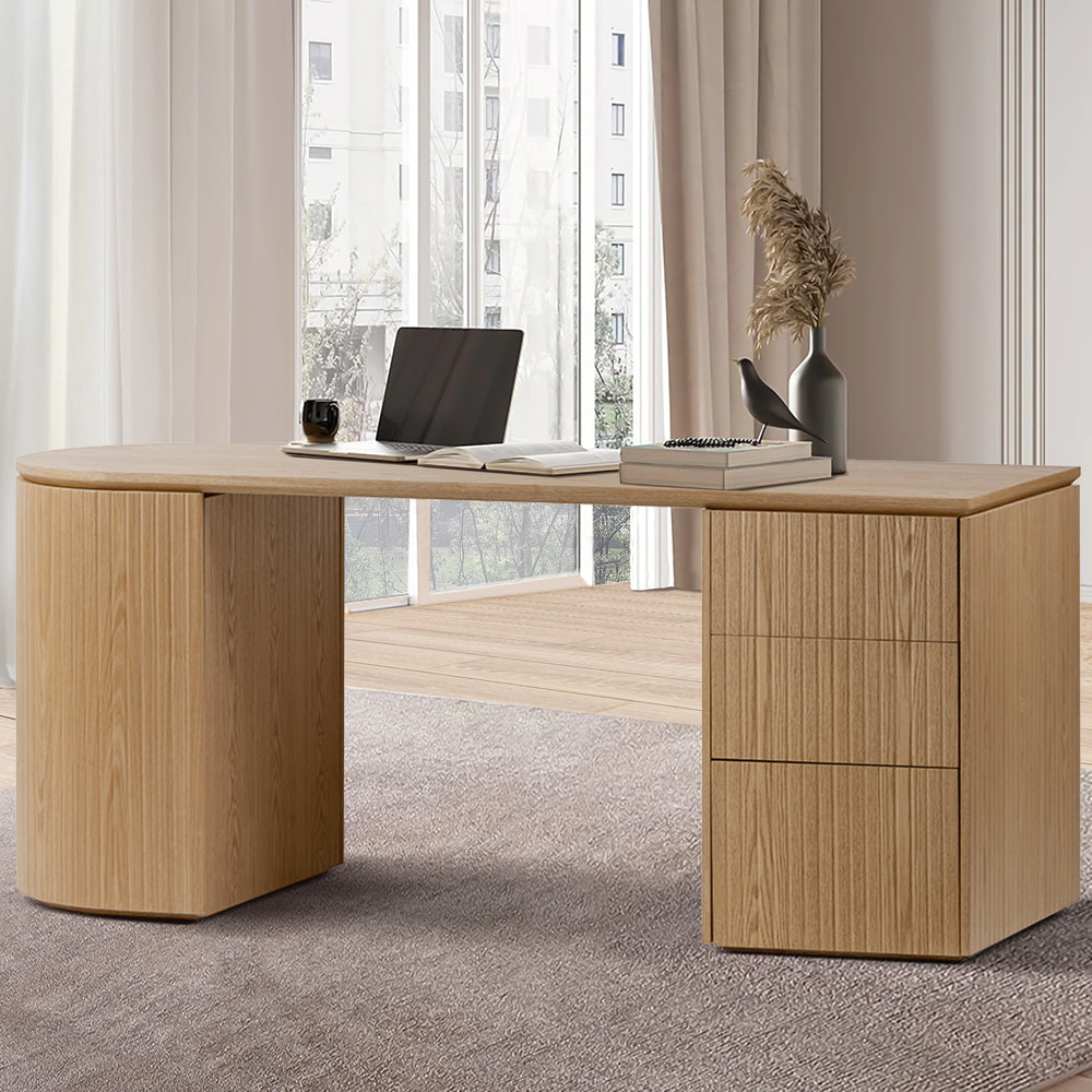 Payton Benjamin Ripple Grand Office Desk RHF Drawer Natural – Divano ...