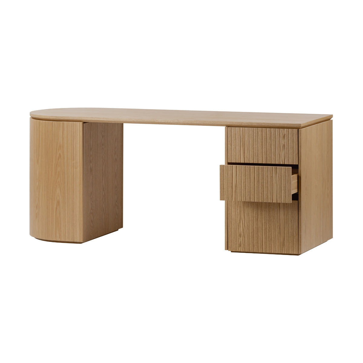 Payton Benjamin Ripple Grand 3 Drawer RHF Computer Work Desk Table Natural