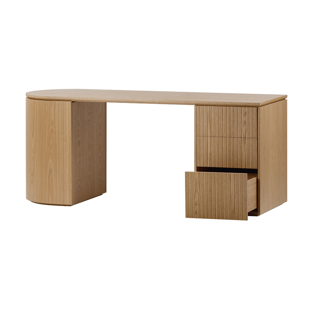Payton Benjamin Ripple Grand 3 Drawer RHF Computer Work Desk Table Natural