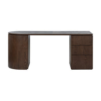 Payton Benjamin Ripple Grand 3 Drawer RHF Computer Work Desk Table Walnut