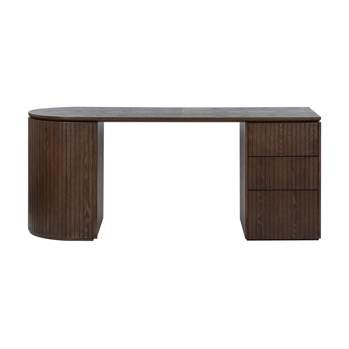 Payton Benjamin Ripple Grand 3 Drawer RHF Computer Work Desk Table Walnut