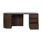 Payton Benjamin Ripple Grand 3 Drawer RHF Computer Work Desk Table Walnut