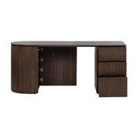 Payton Benjamin Ripple Grand 3 Drawer RHF Computer Work Desk Table Walnut