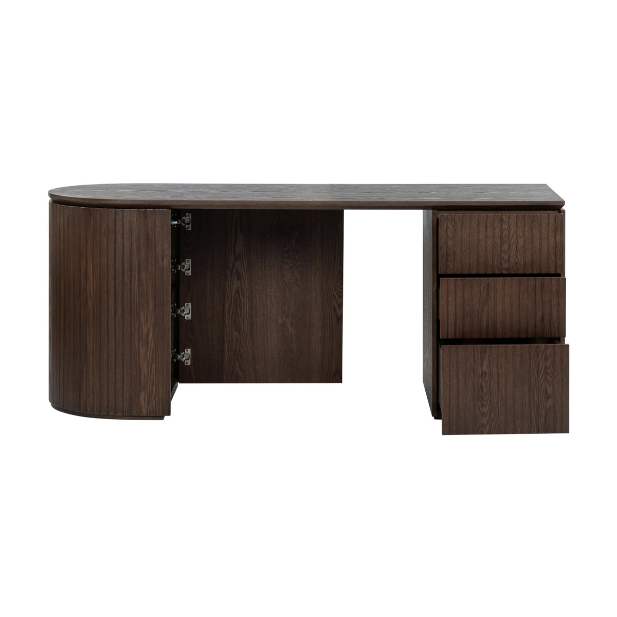Payton Benjamin Ripple Grand 3 Drawer RHF Computer Work Desk Table Walnut
