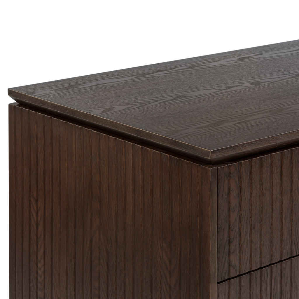 Payton Benjamin Ripple Grand 3 Drawer RHF Computer Work Desk Table Walnut