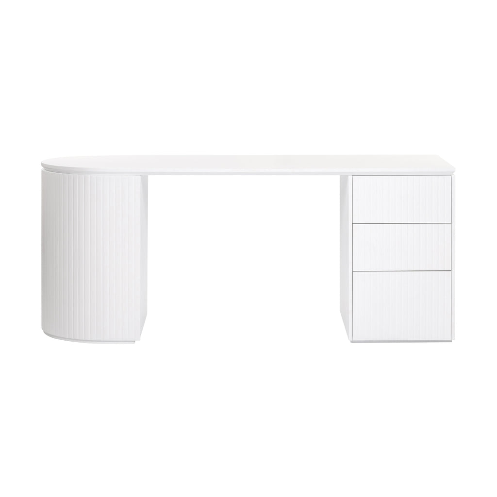 Payton Benjamin Ripple Grand 3 Drawer RHF Computer Work Desk Table White